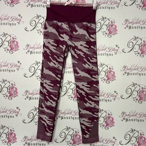 Ryderwear tights camo Burgundy red wine with white grey stretchy leggings crop